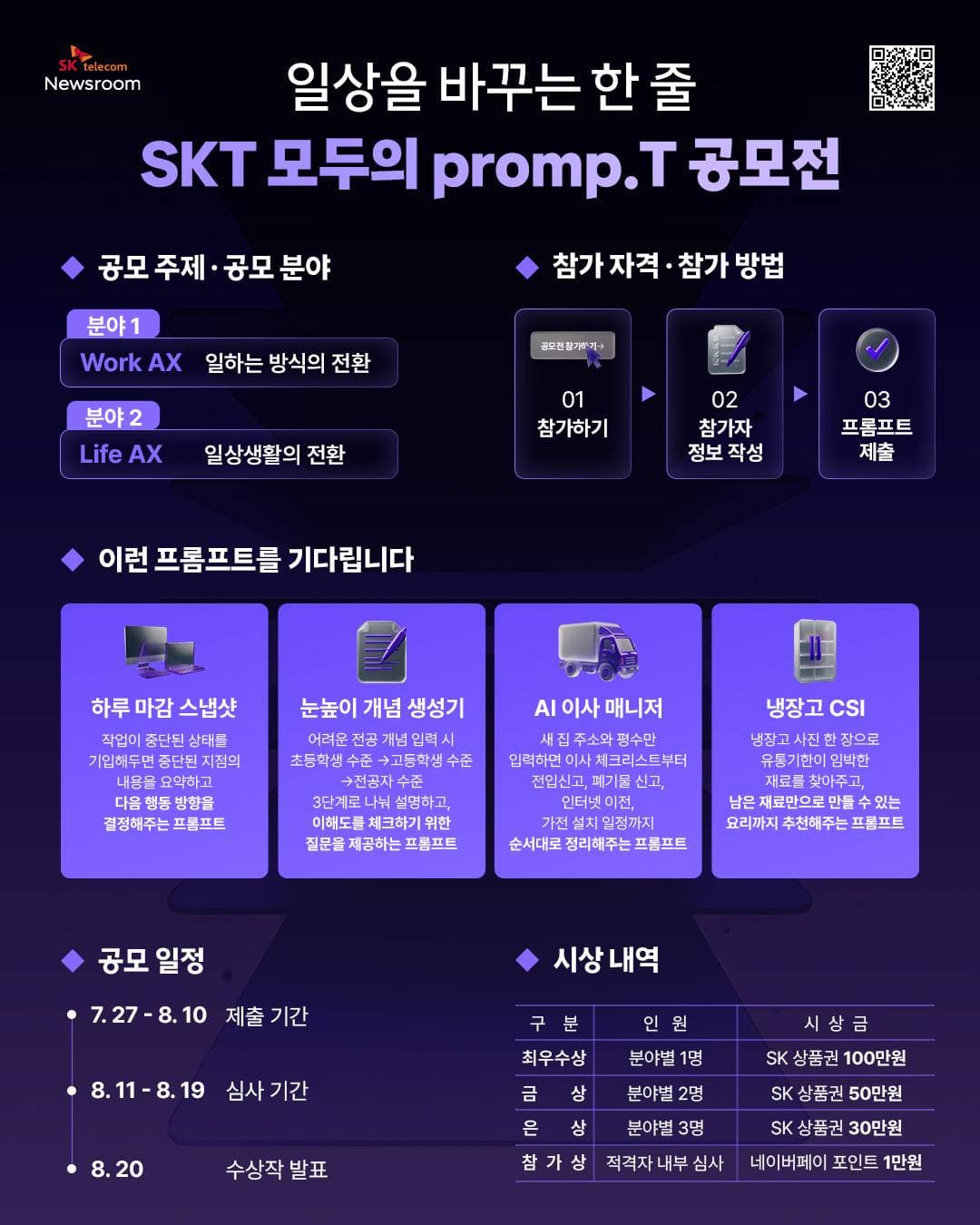 일상을 바꾸는 한 줄 SKT 모두의 promp.T 공모전 원문 공고문 1